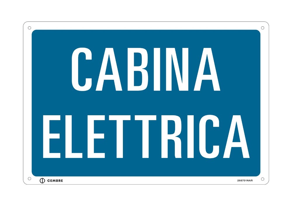 Targa alluminio VS-I87 200x300 mm per cabina elettrica