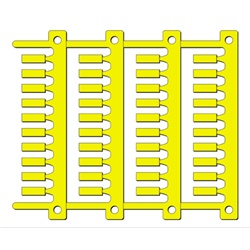 Targhetta segnalazione cavo MG-TDMO-02 4X12 giallo per cablaggio industriale