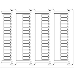 Targhette modulari MG-CPM-03 bianche 5x10 morsetti per morsettiere