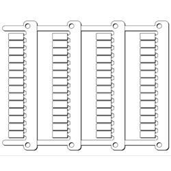 Targhette modulari MG-CPM-05 bianche 5x10 per morsetti componibili