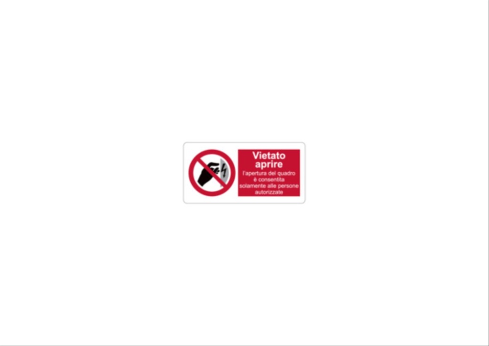Etichetta divieto PST-LSR 37x74mm segnalazione impianti