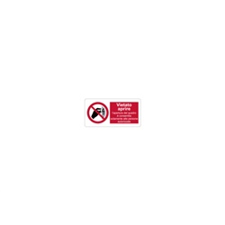 Etichetta divieto PST-LSR 37x74mm segnalazione impianti