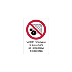 Etichetta divieto simboli PST-PSW dimensioni 148x105 mm per impianti e macchinari