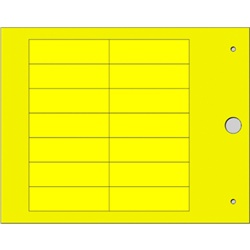 Targhetta adesiva PVC rigido 17x44mm prefustellata per componenti elettronici e cavi