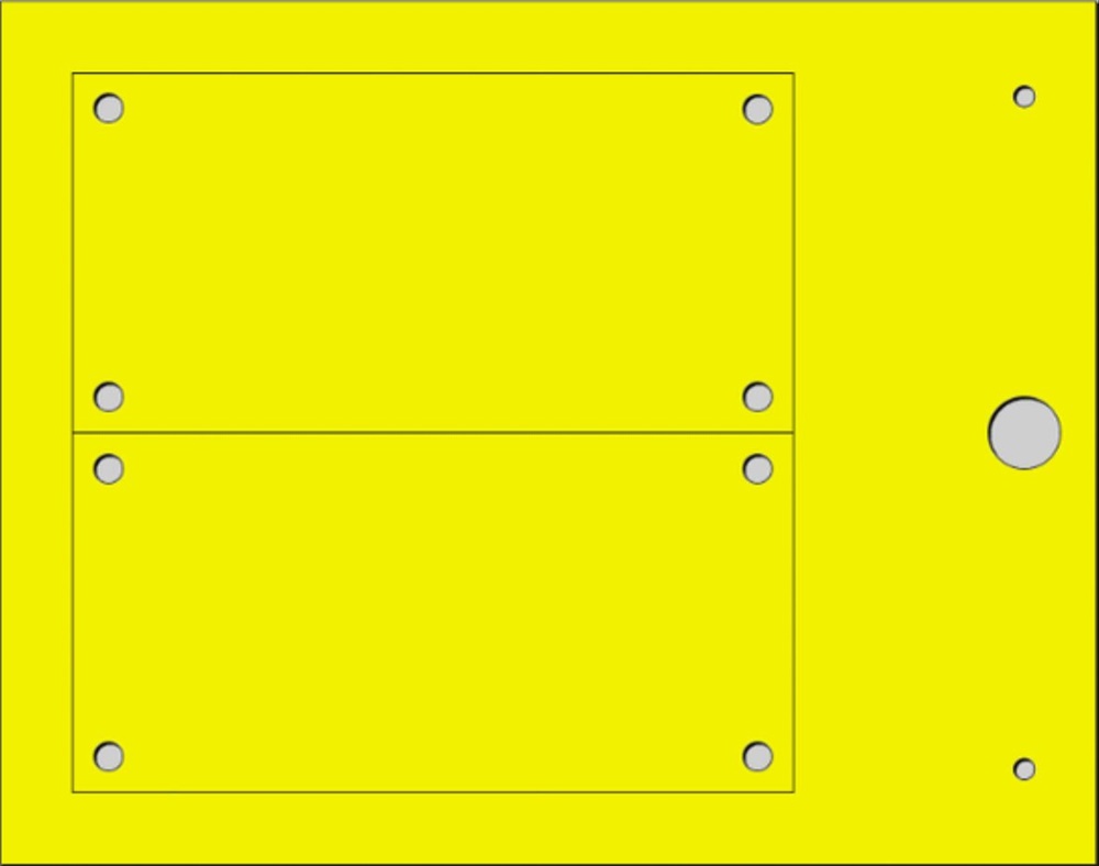 Targa rivettata 4mm MG-VRT-RH giallo per quadri elettrici