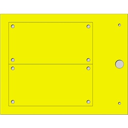 Targa rivettata 4mm MG-VRT-RH giallo per quadri elettrici