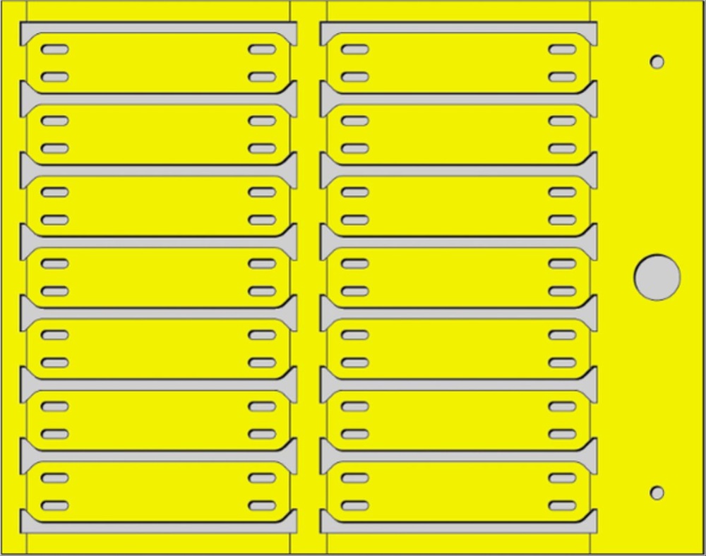 Targhetta MG-ETF gialla plastica fissaggio fascette 13x57 mm per cavi tubi grandi diametri