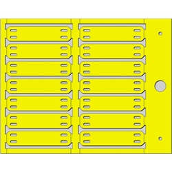 Targhetta MG-ETF gialla plastica fissaggio fascette 13x57 mm per cavi tubi grandi diametri