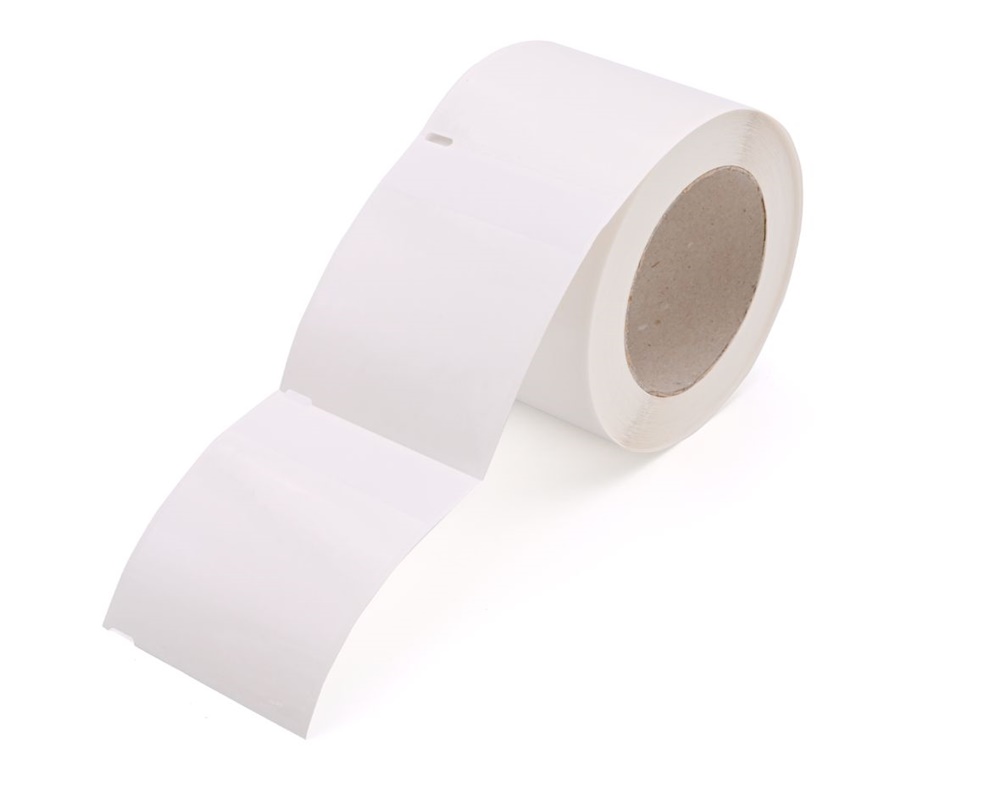 Segnalatore autoadesivo bianco 20x80 mm uso interno ed esterno