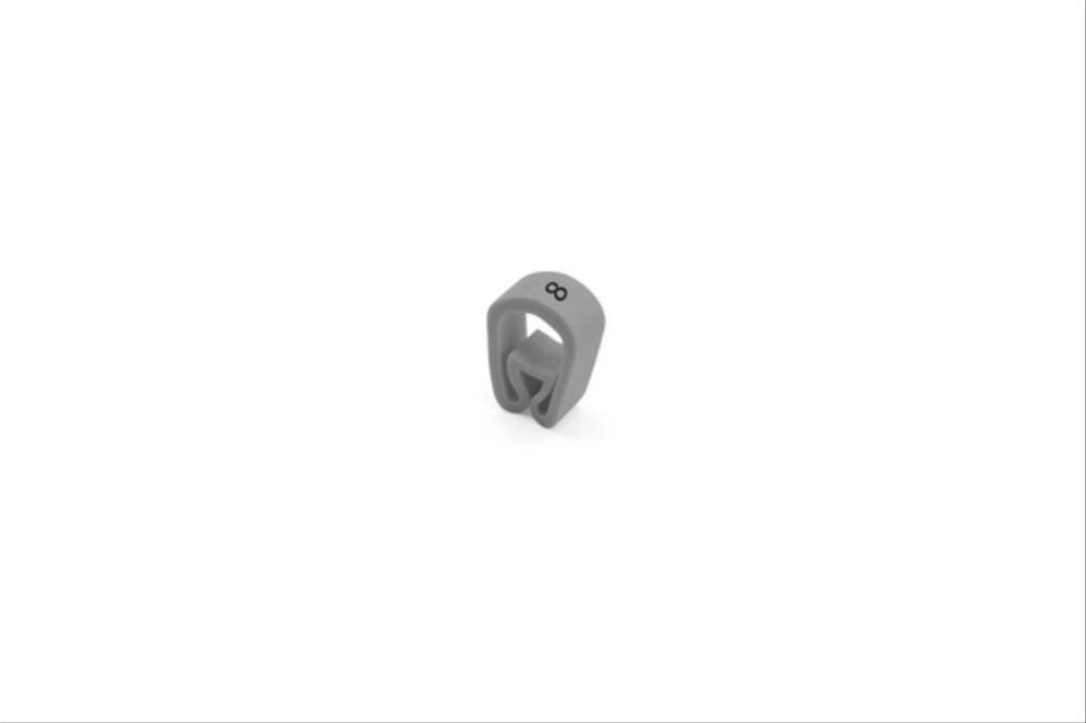 Anello siglato RMS-02 plastica grigio elettrico 2,5-5 mm