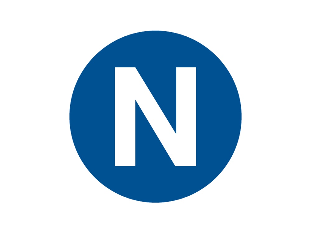 Etichetta adesiva 16mm simbolo neutro per apparecchiature CS-N segnalazione sicurezza impianti