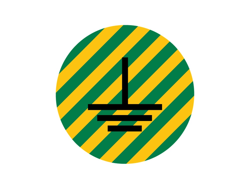 Etichetta adesiva avvertimento CS-EYG simbolo giallo-verde per apparecchiature 20 m