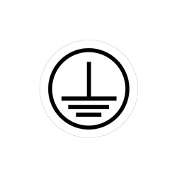 Etichetta adesiva simbolo terra protezione 20mm per apparecchiature macchinari impianti