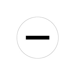 Etichetta adesiva simbolo bianco negativo 20mm per apparecchiature segnalazione sicurezza