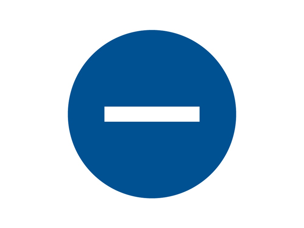 Etichetta adesiva 20mm simbolo negativo per apparecchiature segnalazione sicurezza