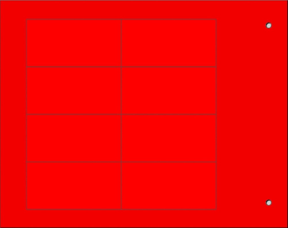 Targa quadro MG-VRT-A rosso PVC 25x50 mm per personalizzazione quadro elettrico