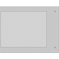 Targa quadro adesiva prefustellata in PVC rigido grigio per personalizzazione industriale