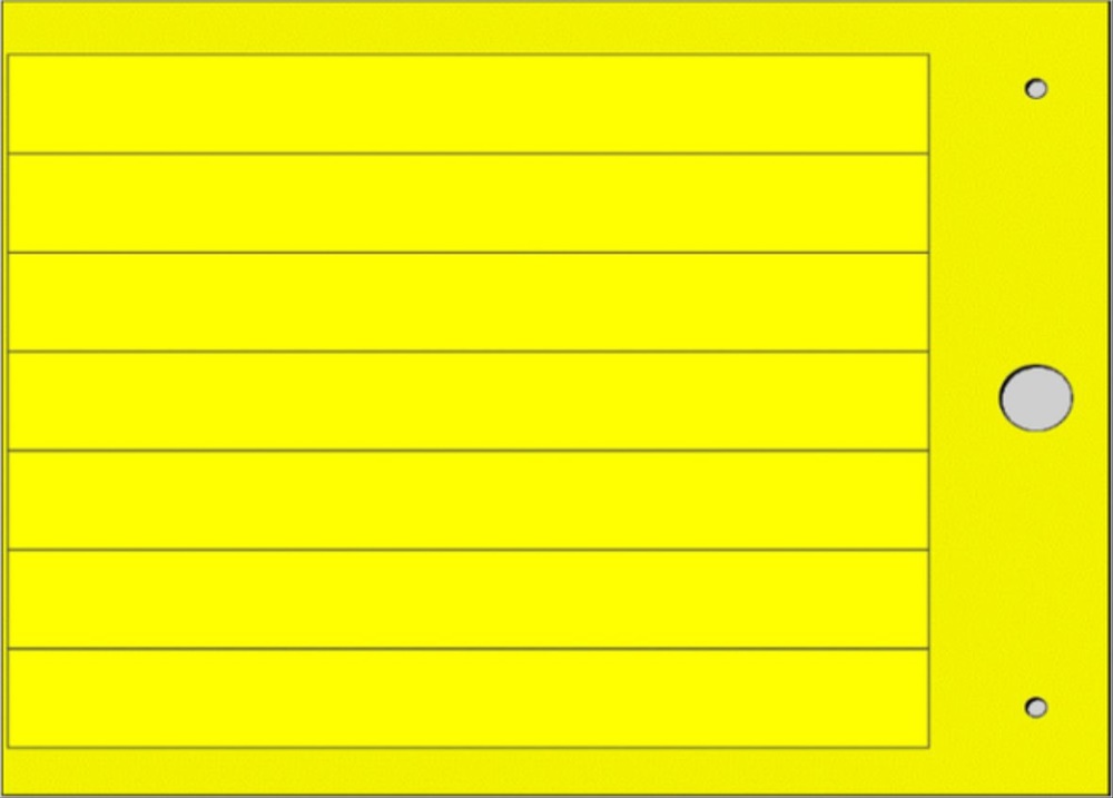Targhette rigide MG-17.5-R gialle 15x140 mm per componenti modulari in PVC rigido