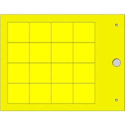 Targhetta siglatura MG-17.5-R giallo per componenti modulari