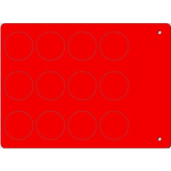 Etichetta adesiva rotonda MG-SIGNS rossa segnalazione industriale