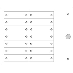 Targa preforata MG-VRT-RH 4mm bianco 15x52 mm quadro elettrico