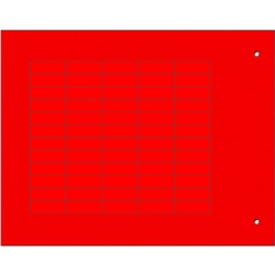 Targhetta adesiva rossa 7x20 mm per componenti industriali
