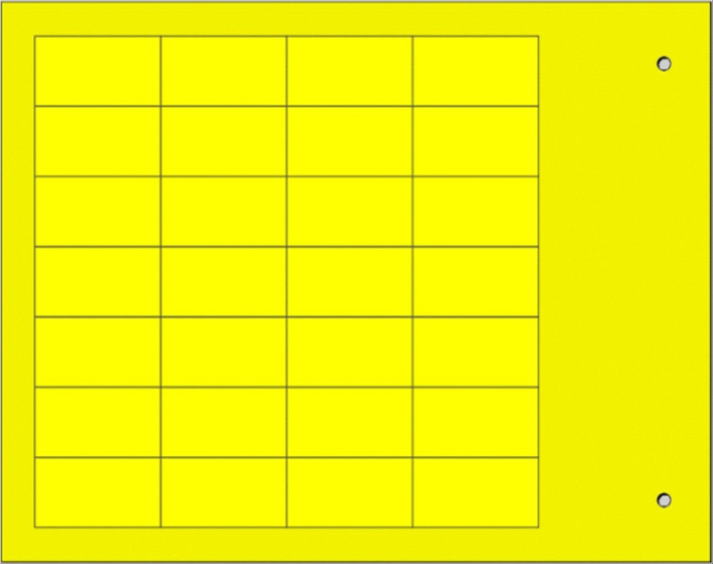 Targhetta adesiva gialla 15x27 mm per componenti industriali
