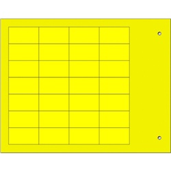 Targhetta adesiva gialla 15x27 mm per componenti industriali