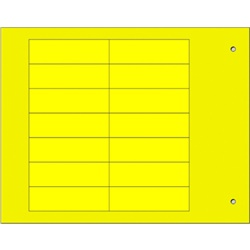 Targhetta adesiva gialla 15x49 mm per componenti industriali