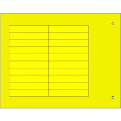 Targhetta adesiva gialla 9x50 mm per componenti industriali