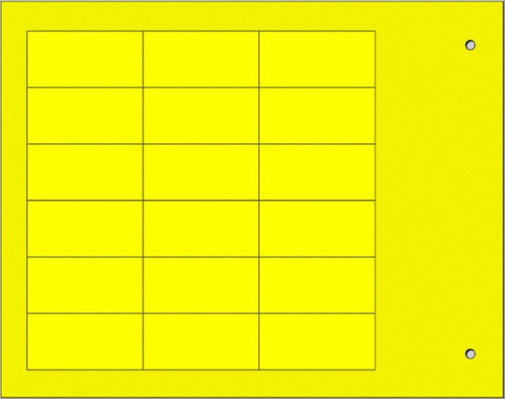 Targhetta adesiva gialla 17x35 mm per componenti industriali