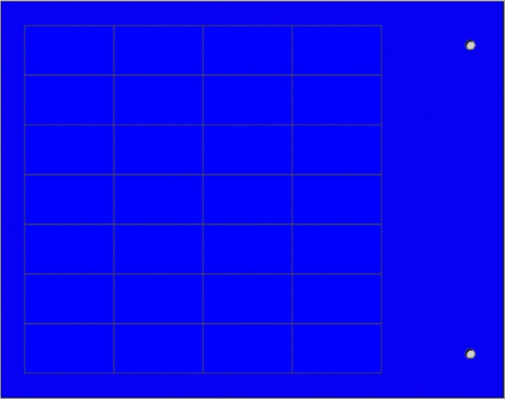 Targhetta adesiva blu 15x27 mm per componenti industriali