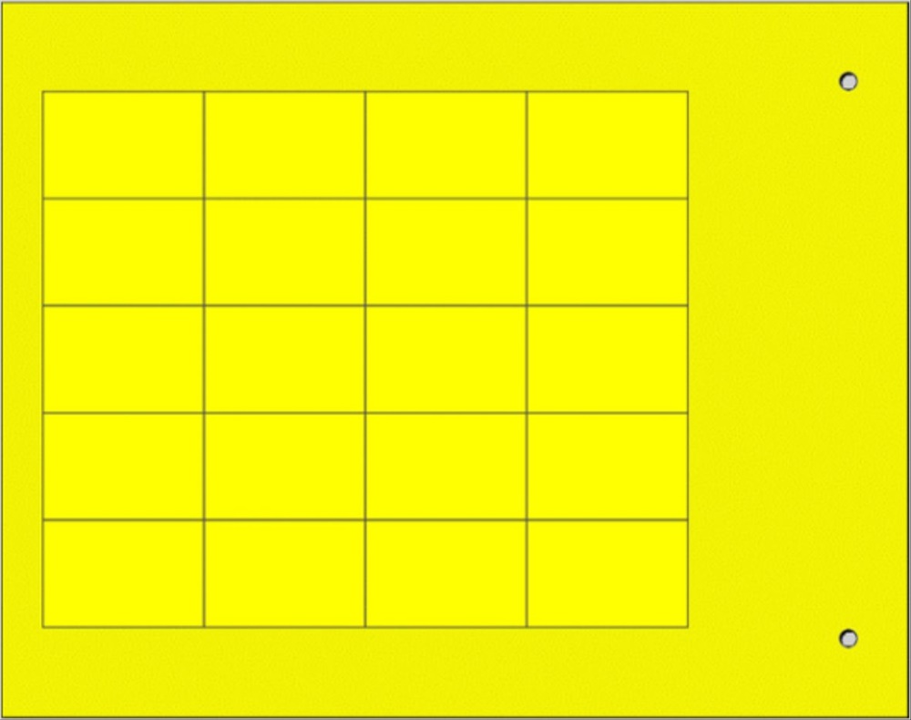 Targhetta adesiva gialla 18x27 mm per componenti industriali