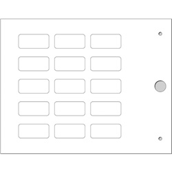 Targhetta adesiva bianca 12,5x27 mm per componenti industriali