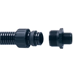 Raccordo adattatore AdaptaSeal 28mm M25 filettatura maschio poliamide nero per impianti elettrici