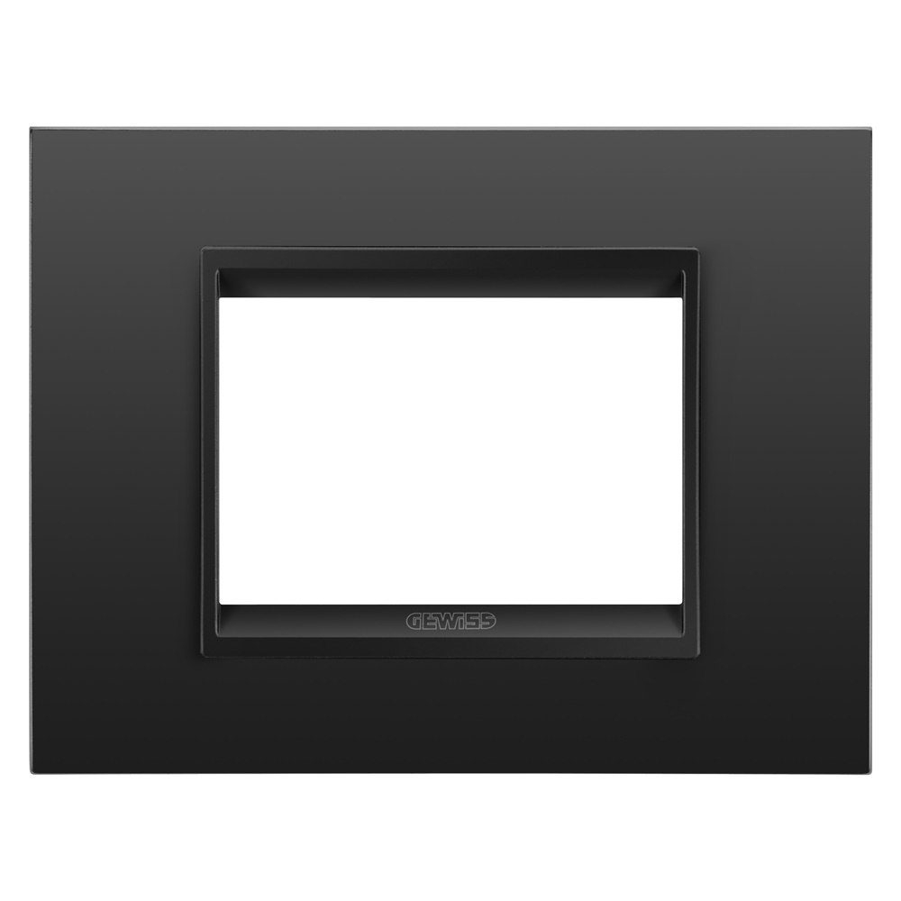 Placca Lux 3P metallo nero satinato design moderno per impianti elettrici
