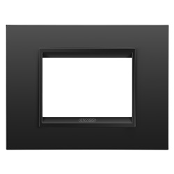 Placca Lux 3P metallo nero satinato design moderno per impianti elettrici