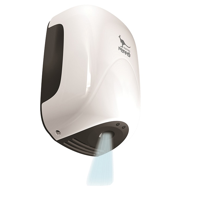 Asciugamani elettrico EOLO JET da parete con fotocellula aria calda 200km/h compatto