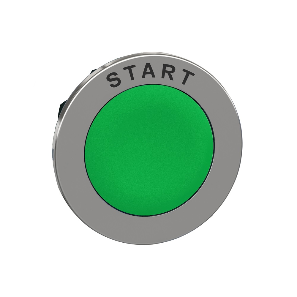 ghiera per pulsante verde a filo montata a filo marcata START