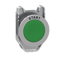 ghiera per pulsante verde a filo montata a filo marcata START