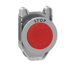ghiera pulsante sporgente rossa montata a filo contrassegnata STOP