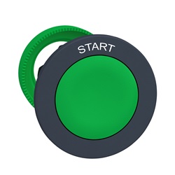 calotta pulsante incasso a filo verde montata bianco marcato START