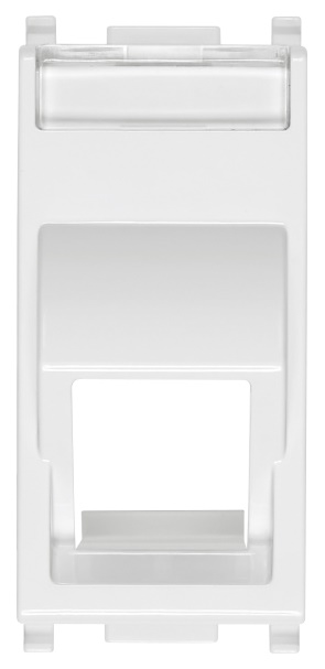 Adattatore RJ45 inclinato bianco per connettori Keystone rete dati