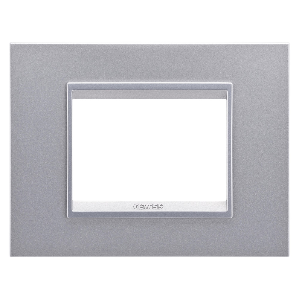 Placca Lux 3P titanio monocromatico design elegante resistente per impianti elettrici