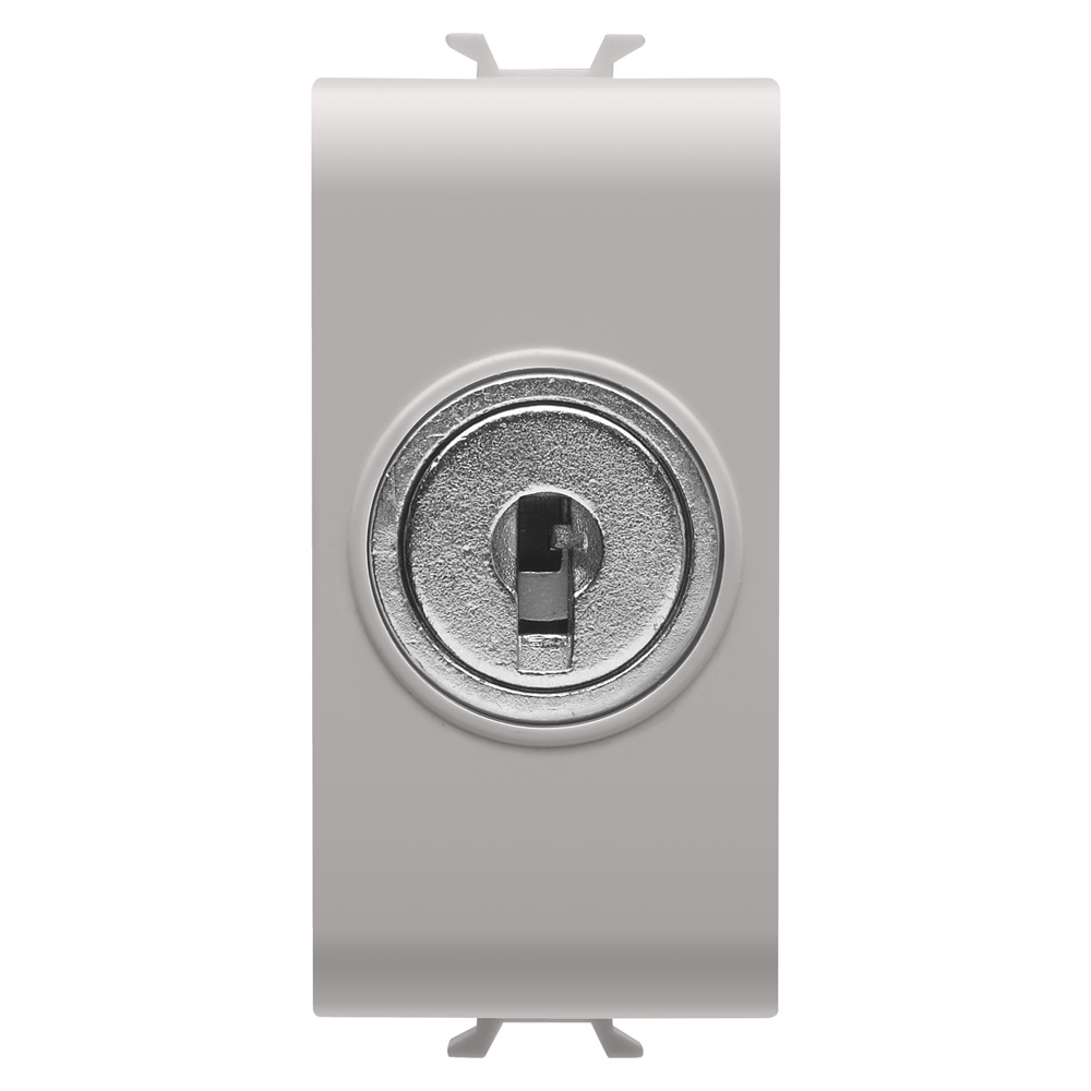 Deviatore 1 modulo 1 polo 10AX con chiave beige per impianti elettrici residenziali