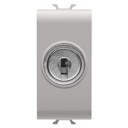 Deviatore 1 modulo 1 polo 10AX con chiave beige per impianti elettrici residenziali