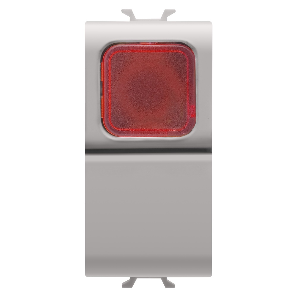 Pulsante elettrico 1M 1P NA 16A con spia rossa indicazione stato uso domestico e professionale
