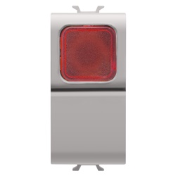 Pulsante elettrico 1M 1P NA 16A con spia rossa indicazione stato uso domestico e professionale