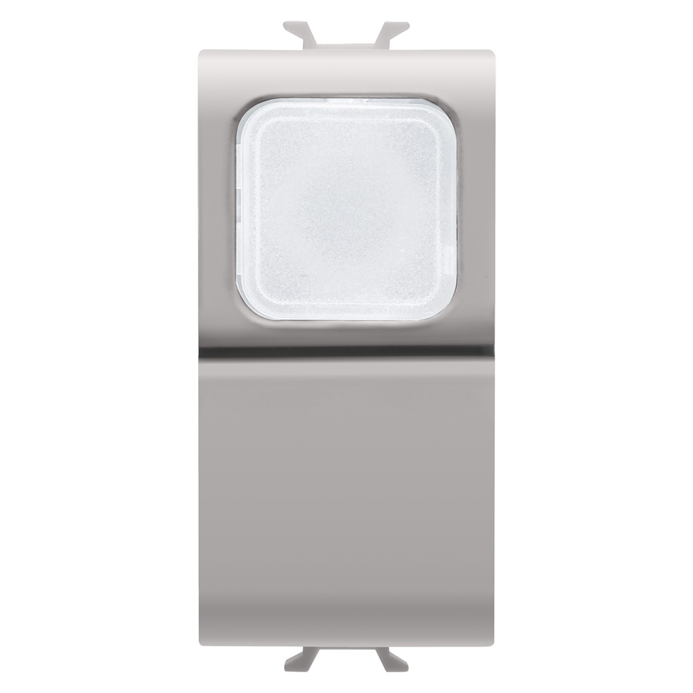 Pulsante 1 modulo 1 polo NA 16A spia trasparente beige per installazioni elettriche residenziali e commerciali