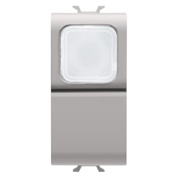 Pulsante 1 modulo 1 polo NA 16A spia trasparente beige per installazioni elettriche residenziali e commerciali